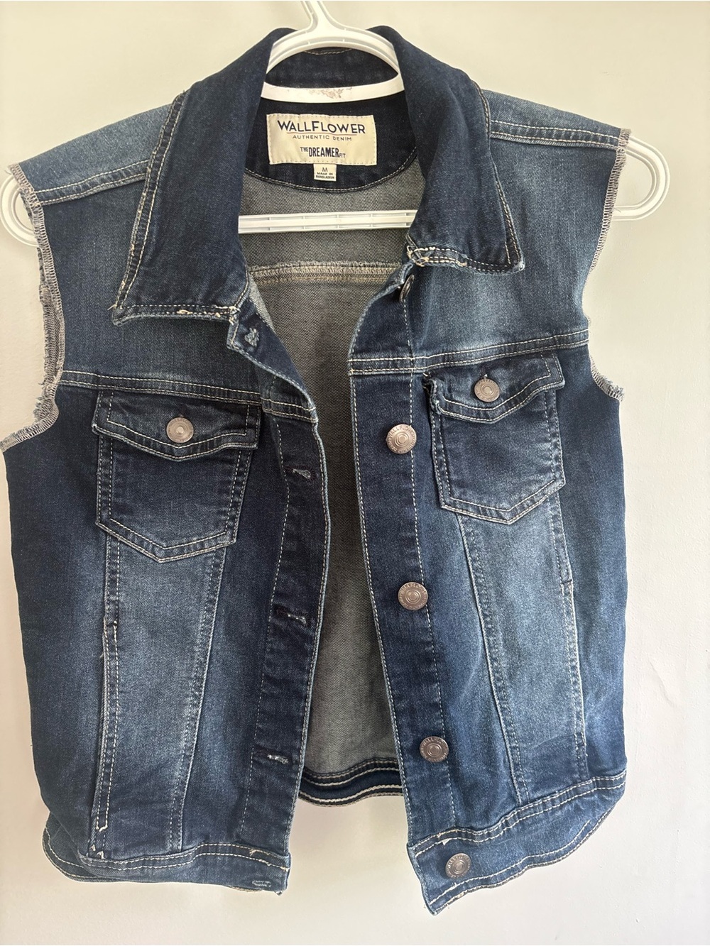Wallflower Indigo Denim Vest - Dark Blue
